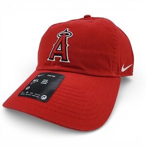 Los Angeles Angels Nike Club Hat Adjustable Strap Back Red MLB Cap Size M/L NEW